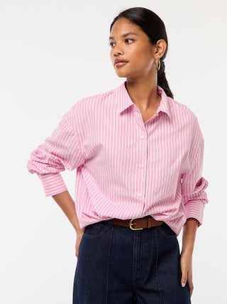 chemise-en-popeline-rayee-rose