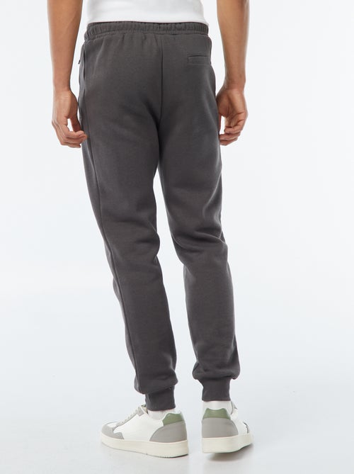 Jogging en molleton gratté avec poches zippées – Gris anthracite