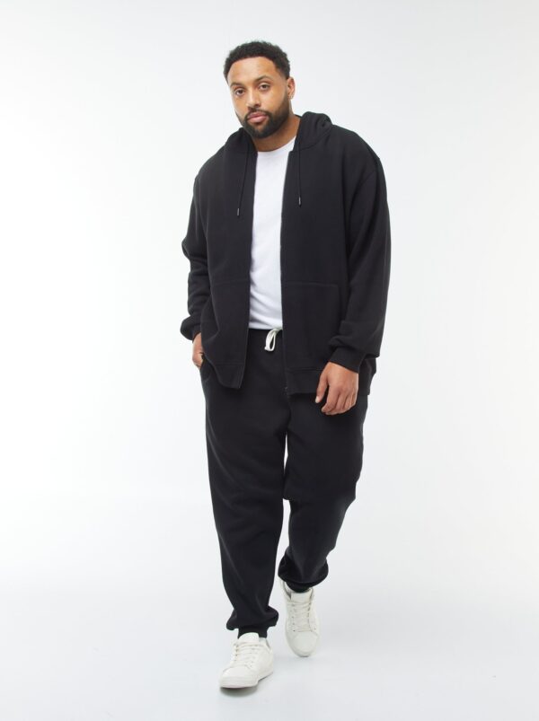 Jogging en molleton gratté – Noir uni