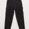 Jogging-en-molleton-uni-multi-poches-noir