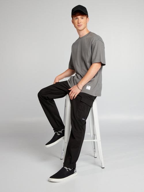 Jogpant avec poches a rabat noir