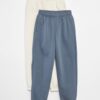 lot-2-pantalons-joggings-en-molleton-beigebleu
