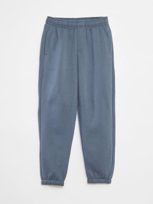 lot-2-pantalons-joggings-en-molleton-beigebleu