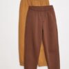 lot-2-pantalons-joggings-en-molleton-marron