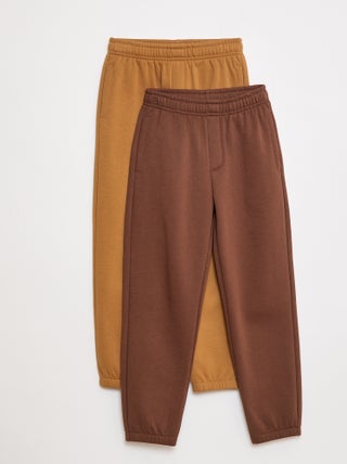 lot-2-pantalons-joggings-en-molleton-marron