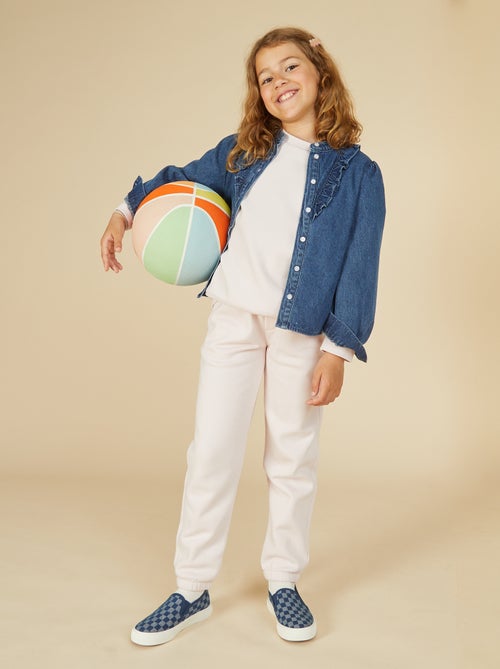 lot-2-pantalons-joggings-en-molleton-rose