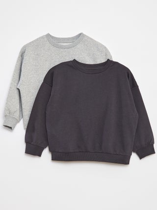 lot-de-2-sweats-unis-en-molleton-gris