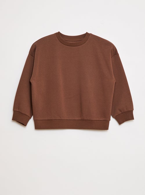 lot-de-2-sweats-unis-en-molleton-marron