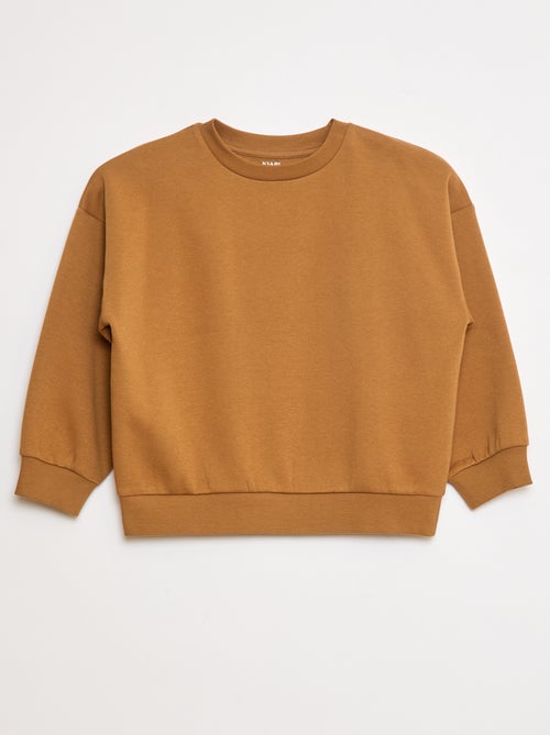 lot-de-2-sweats-unis-en-molleton-marron