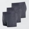 lot de 3 boxers unis gris fonce