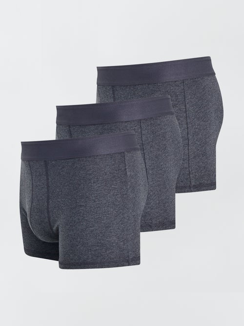 lot de 3 boxers unis gris fonce
