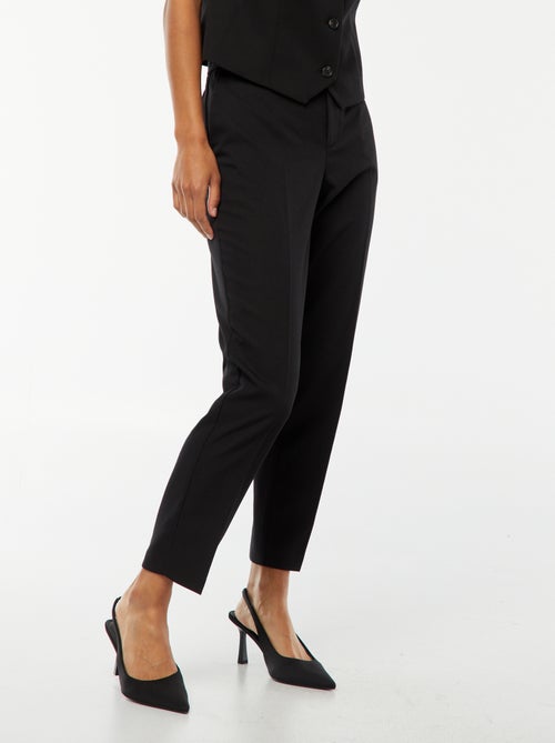 pantalon-cigarette-uni-avec-2-poches-noir