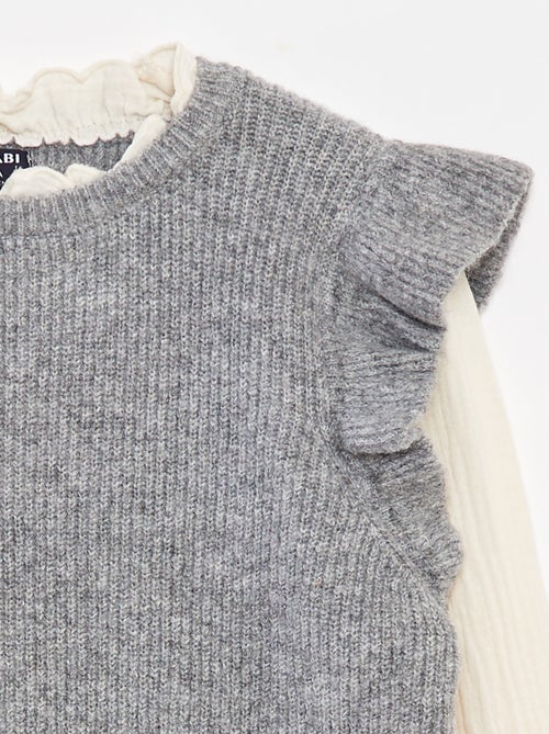 pull-avec-blouse-2-en-1-gris