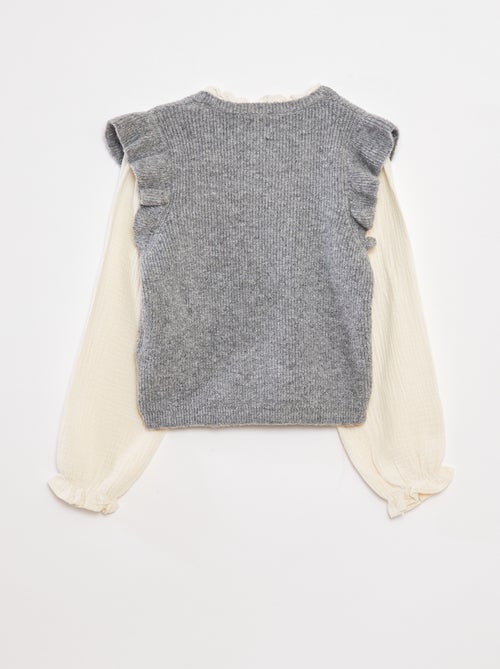 pull-avec-blouse-2-en-1-gris
