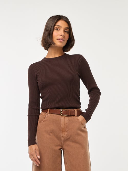 pull-cotele-manches-longues-marron