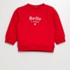 sweat rouge en coton bio sweat rouge en coton bio avec une phrase écrite belle à croquer